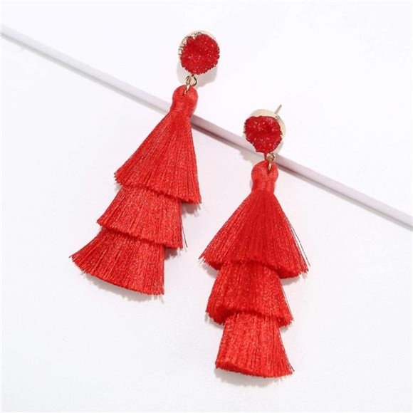 Tassel Tiered Drop Earrings - Fashion Trending - Picture 5 of 5